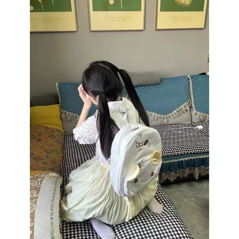 Zaino in peluche Sanrio giapponese Masyumaro peloso Fuwa Nyanko Cat Zaino morbido e carino Lolita Girl Kawaii