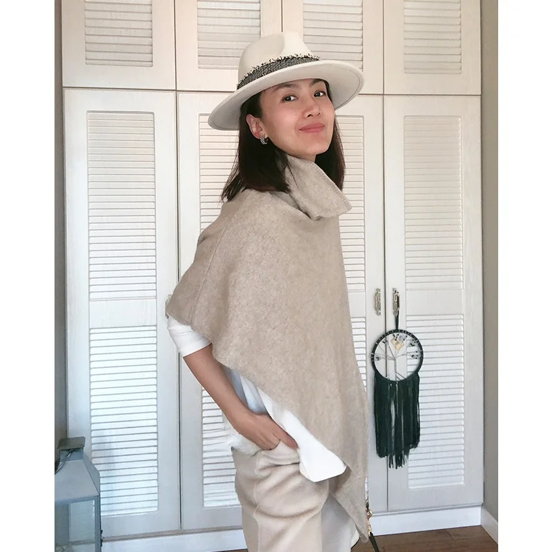 

Navy Keys Unique Lightweight Soft Camere ort Cloak Versatile Sling Discontinued Size Ladies Faion Woolen Coat