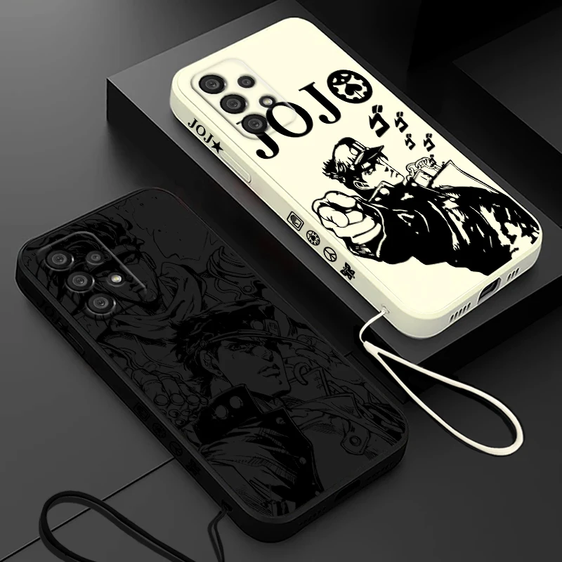 Anime JoJo's Bizarre Adventure Samsung Phone Case For A73 A53 A33 A52 A32 A71 A51 A21S A03S A50 A30 5G Liquid Left Rope Cover