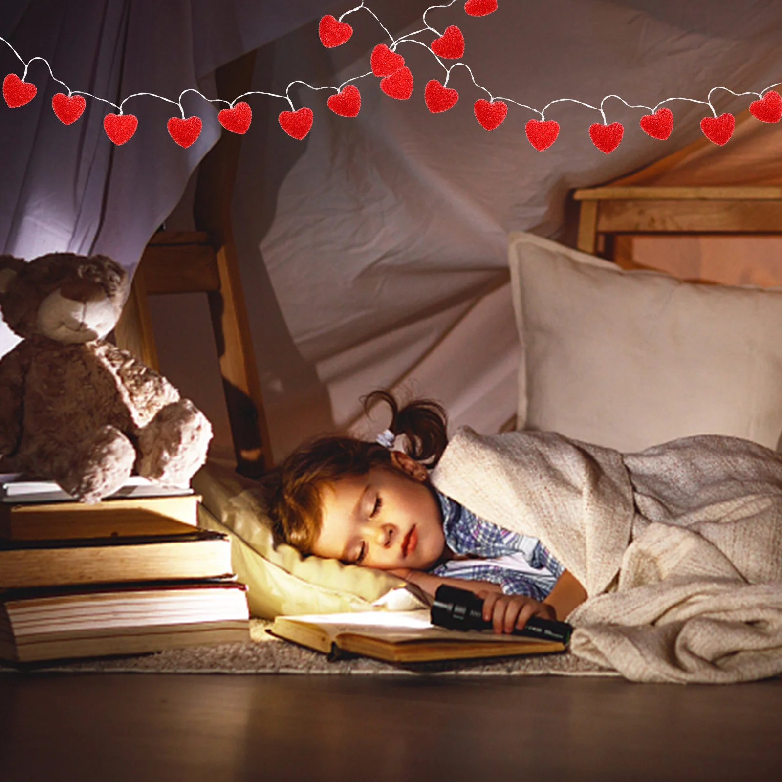 

1Pcs Loving-Heart Lamp String Unique Heart Modelling Light String Festive Decorative Effect for Party Event Proposal Indoor