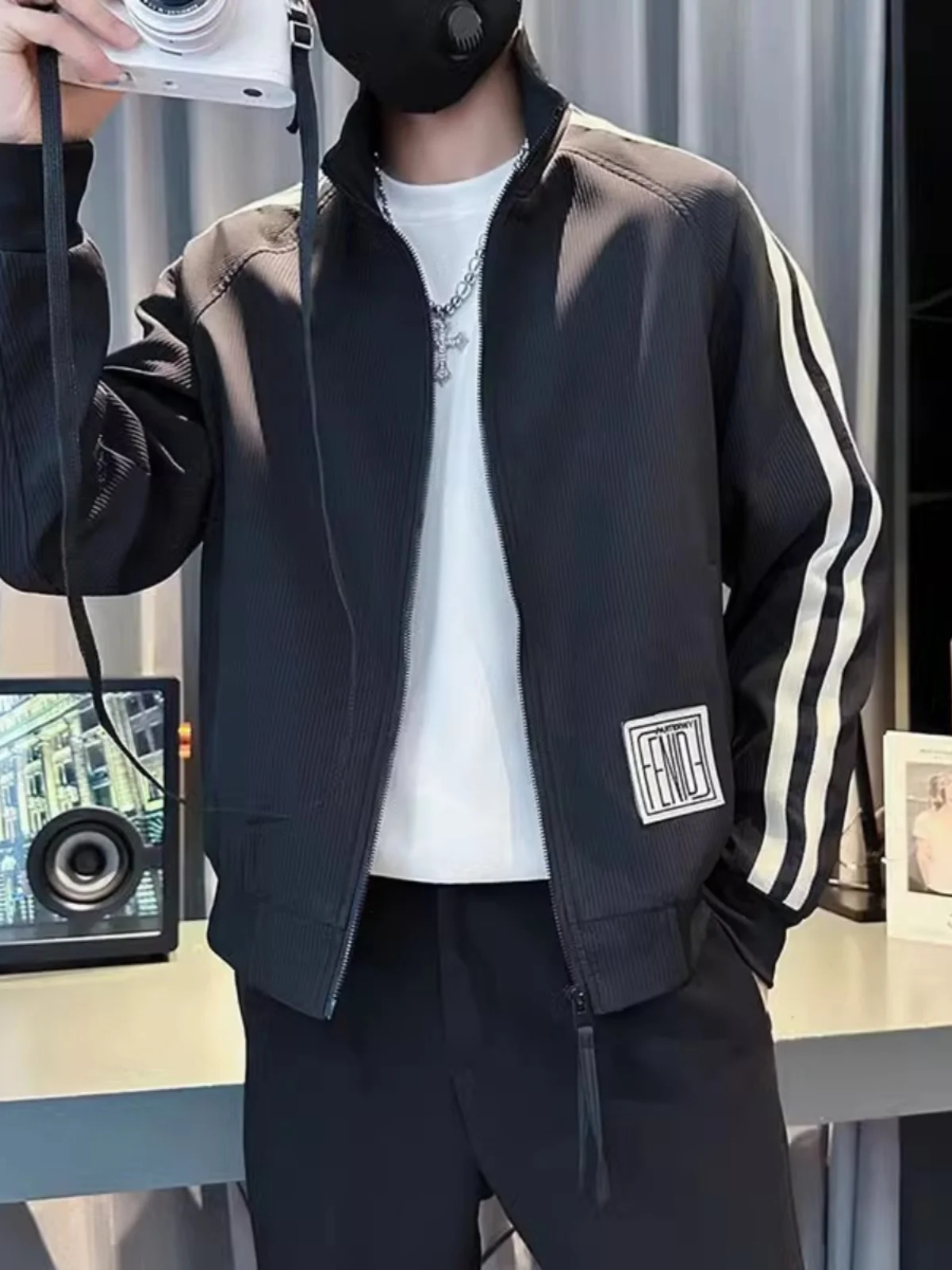 

Повседневная мужская куртка с вышитым воротником-стойкой, модный брендовый топ на осень-зиму, мужская одежда Haome, новинка 2025 года, трендовая куртка