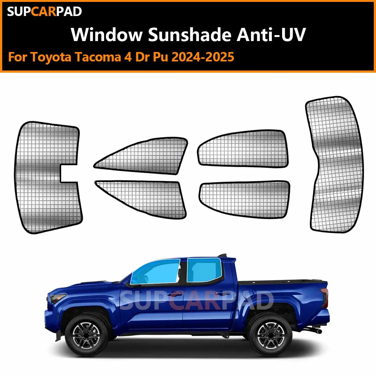 

For Toyota Tacoma 4 Dr Pu 2024-2025 Custom Car Window Sunshade Anti-UV Car Sun Window Visors Sunshade Covers Accessories