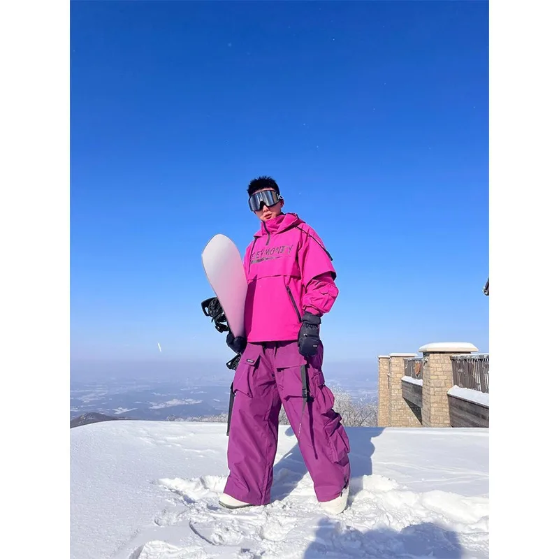 Violette skibroek Heren Snowboard Waterdicht Verdikt Warm Amerikaanse zware industrie sneeuwbroek Heren en dames