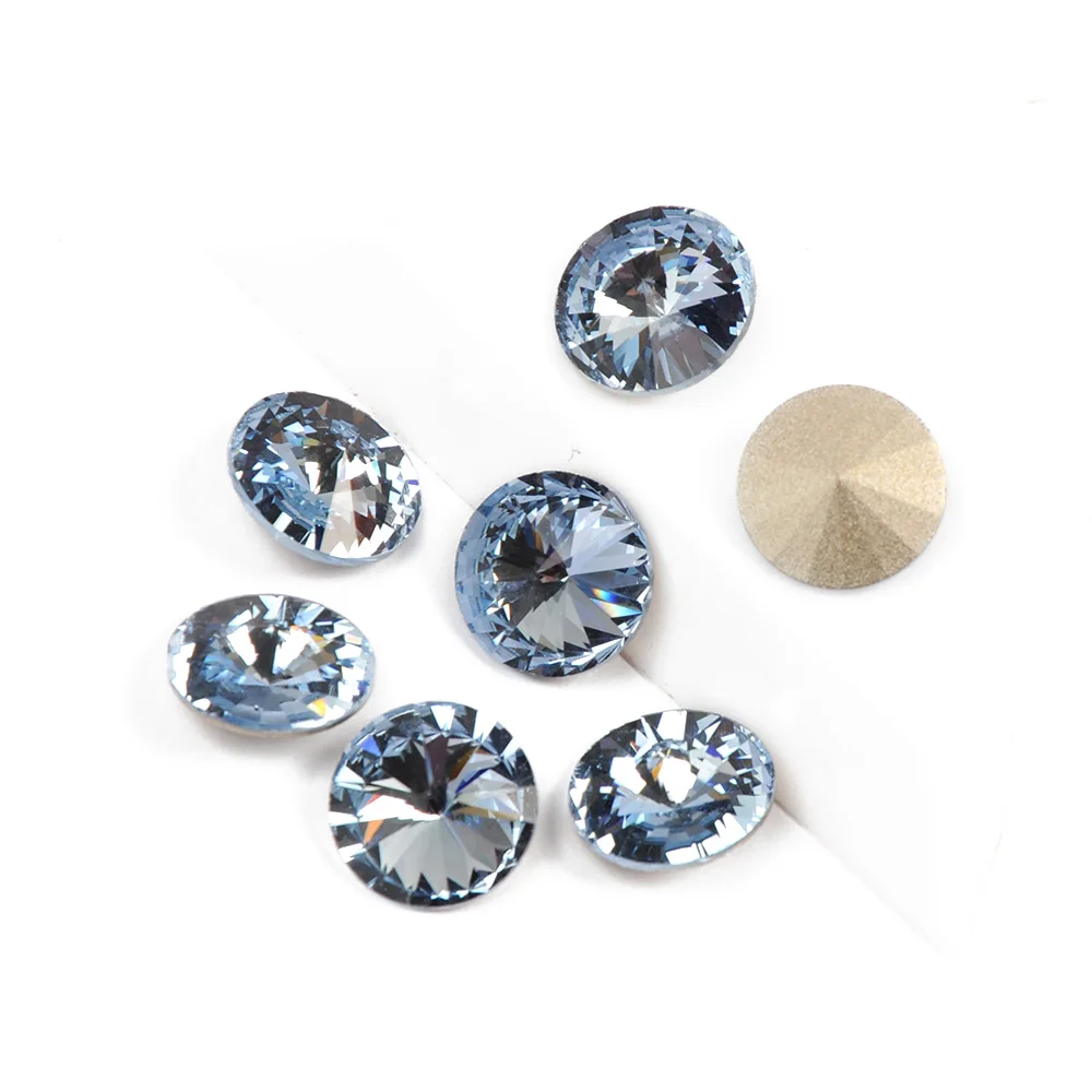 

K9 Rivoli Light Sapphire DIY Accessories Rhinestones Pointback Jewelry Decorations Glass Round Crystal Stones