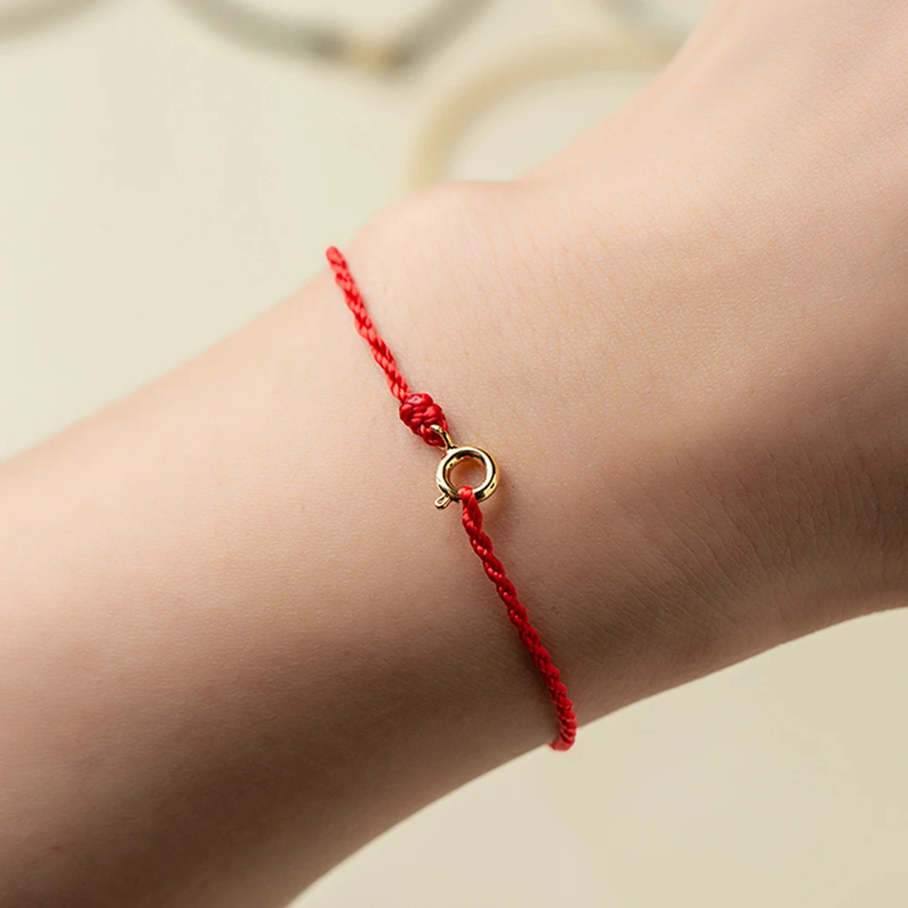 Handmade Thin Red String Bracelet with Clasp for Women Protection Matching Bracelet for Couple Red Nylon Cord Bracelets Jewelry