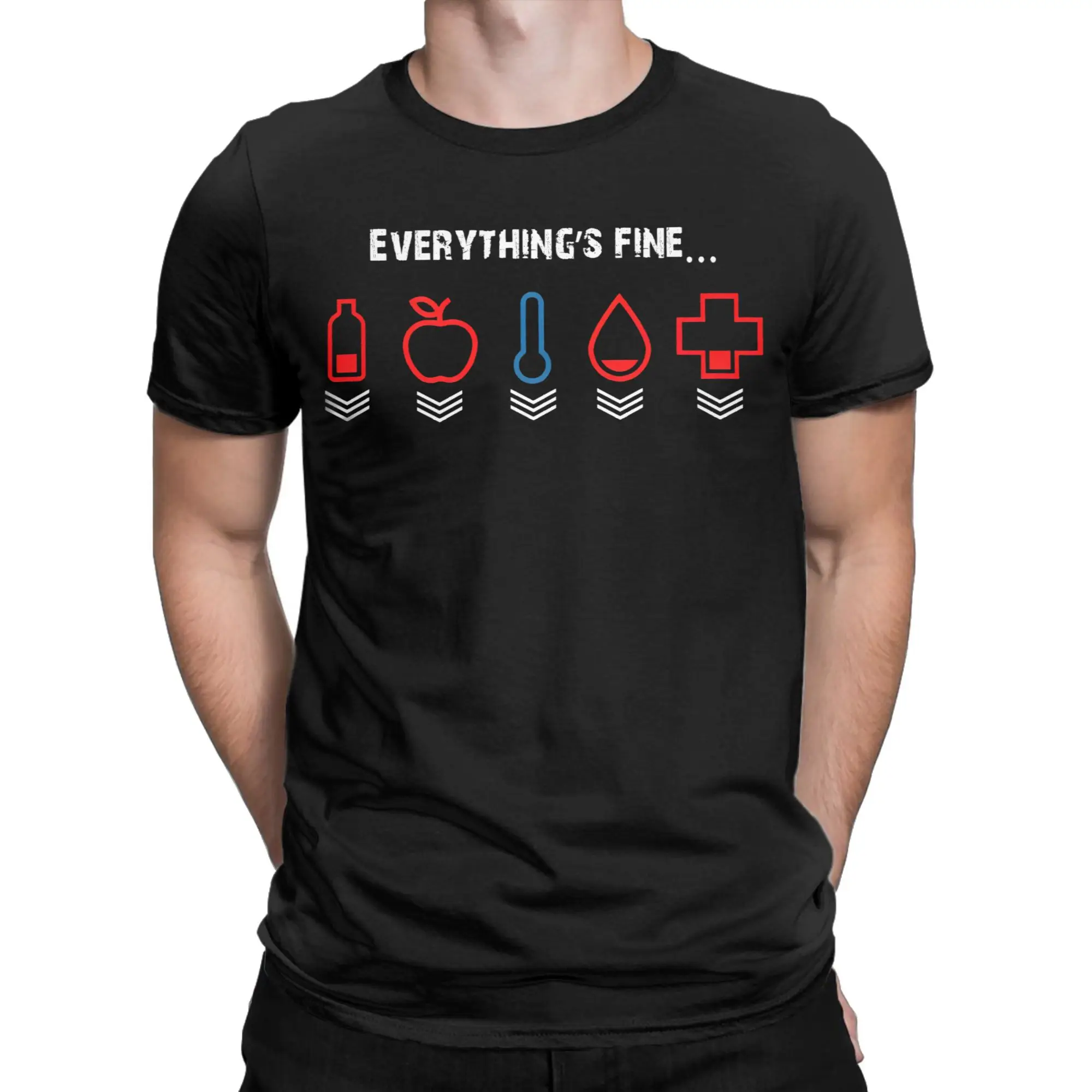 I'm Fine Everything's Fine DayZ Men's T Shirt Shotting Game Novelty Tee Shirt Short Sleeve T-Shirts 100% Cotton Graphic Clothes