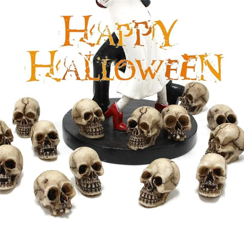 40Pcs Simulation Skull Model Toys Modern Mini Skull DIY Halloween Decoration Funny Model Toys Collection
