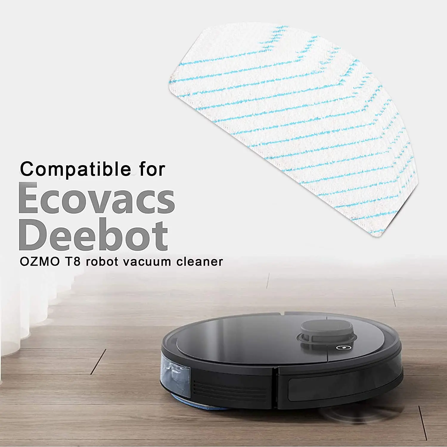 Almofadas de Mop Descartáveis Compatíveis para Ecovacs Deebot Ozmo T8 AIVI Robot Aspirador, Pacote 100