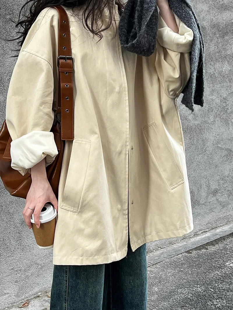 LANMREM Temperament Short Trench For Women Lapel Single Breasted Solid Color Pockets Design Coat 2026 Spring Autumn New 2Z2225 20 IMG_7908(20230920-152604).jpg
