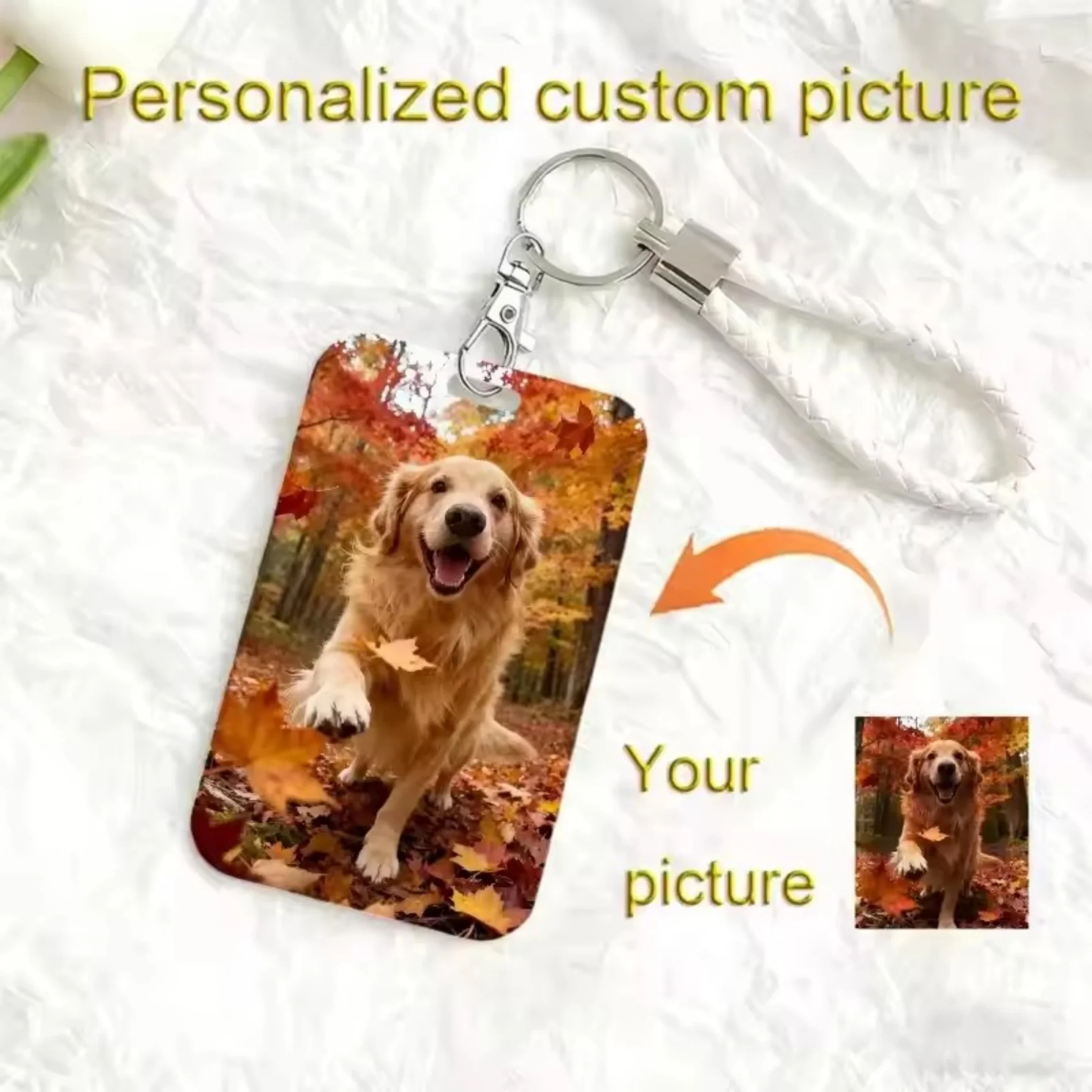 For Bank And Credit Cards ID Card Case Gift For Friend DIY Customized Pet Photo Card Holder Company Logo Key Card Holder Cover