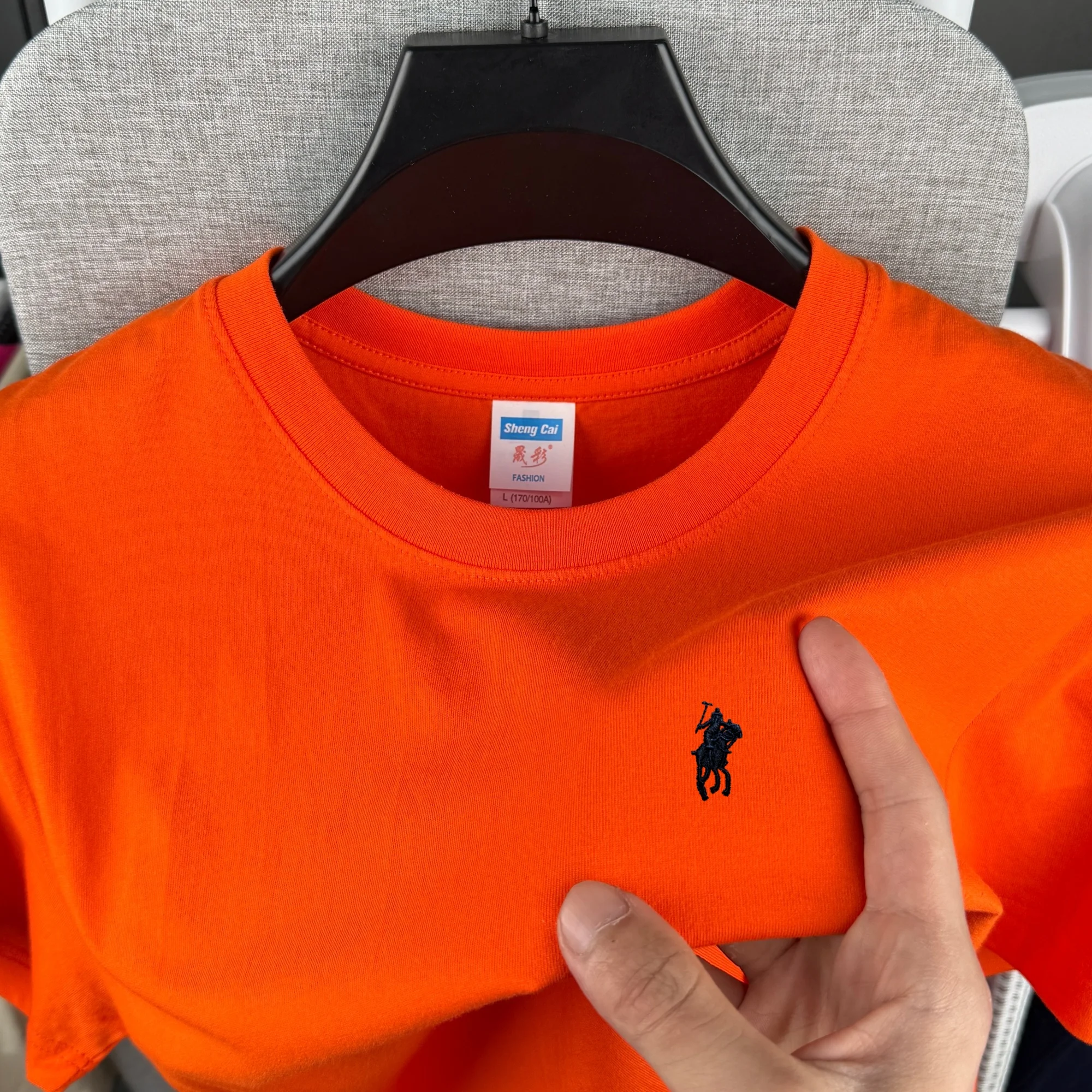

100% pure cotton high-quality brand round neck short sleeved men's 2026 summer fashion pony embroidery T-shirt casual sports top