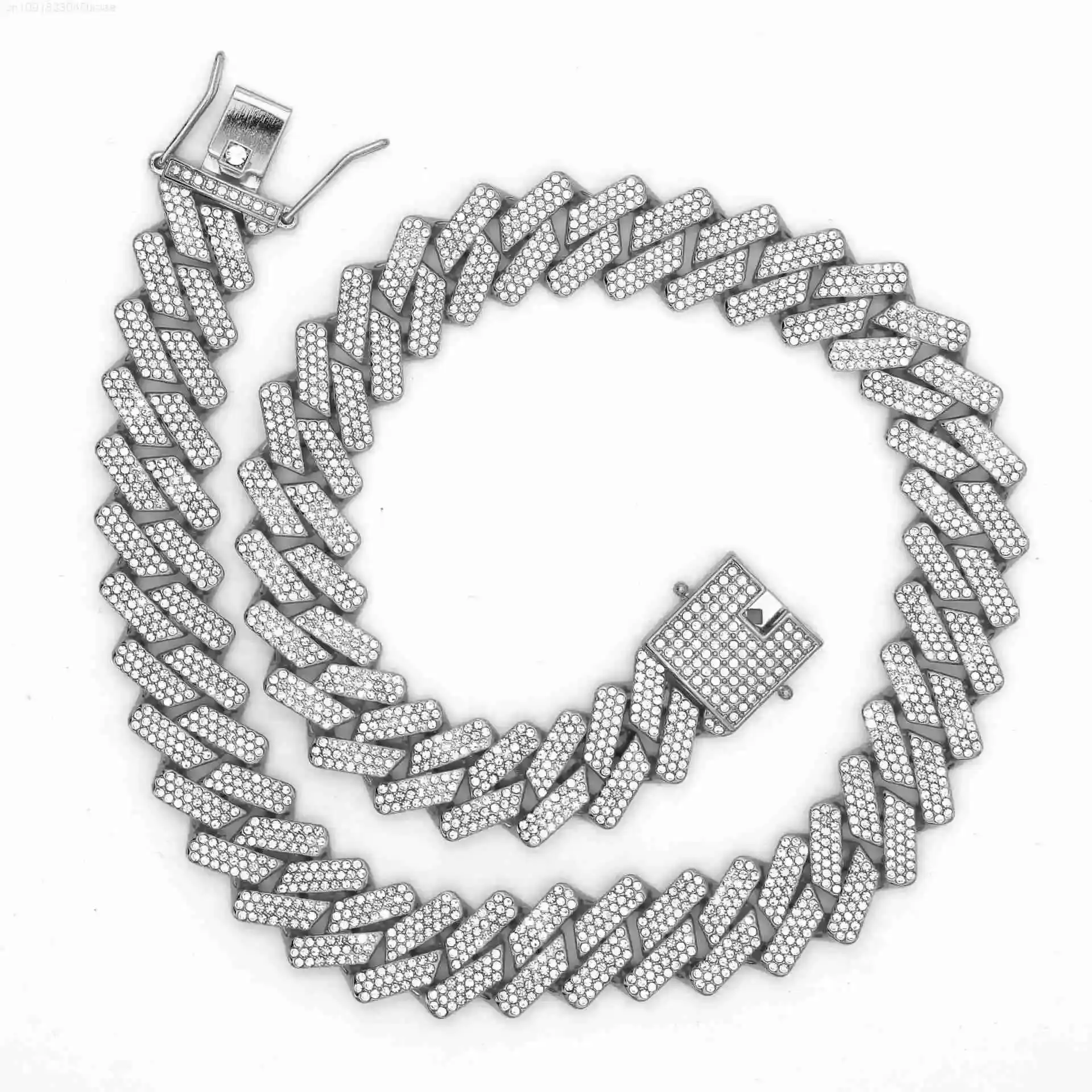 

18Inch Moissanite Cuban Link Chain Gold Plated Miami Two Tone Moissanite Cuban Chain Vvs1 for Mans Hiphop Jewelry