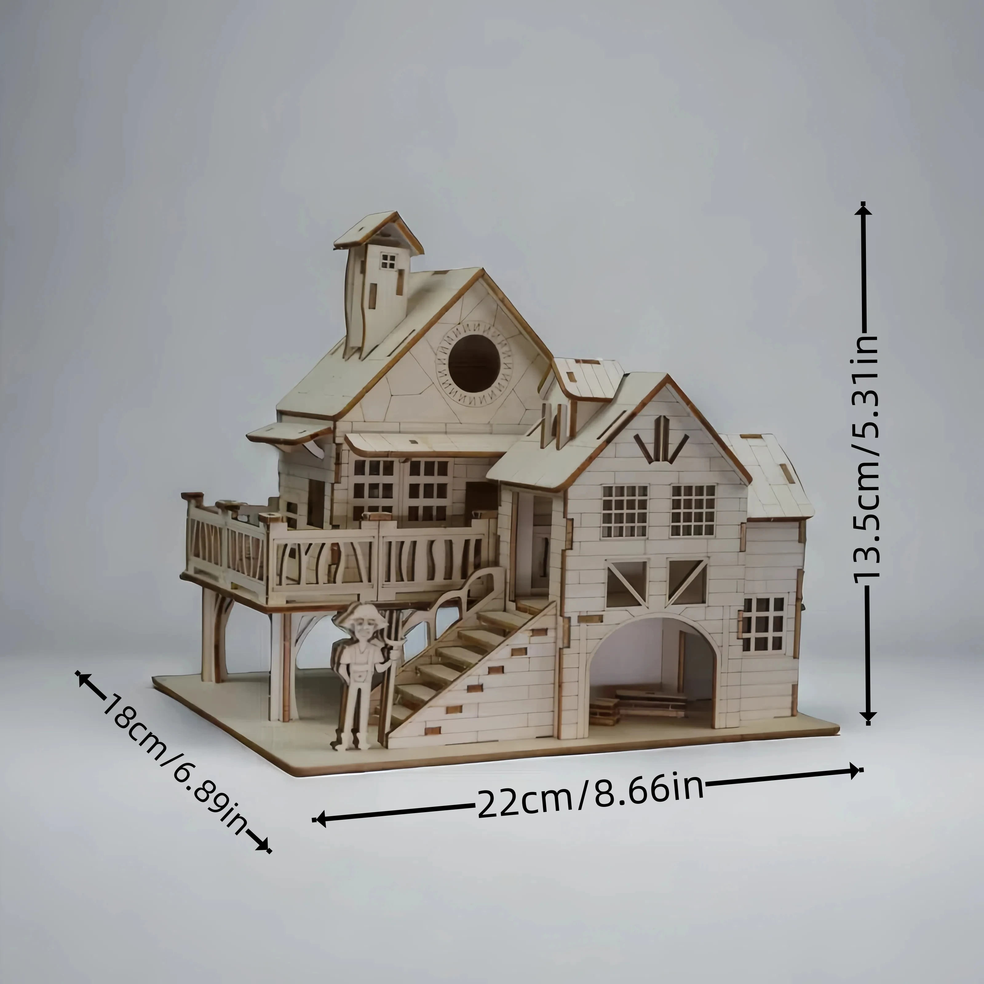 ألغاز فيلا خشبية، نموذج تجميع ستيريو ثلاثي الأبعاد، لعبة على الطراز الرعوي القديم، جوديس تفاعلية لبناء الوالدين والطفل، هوم