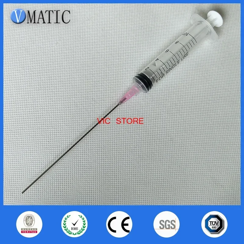 Free Shipping Non Sterilized 10ml/cc Plastic Syringe 18G Luer Lock Dispensing Needle Tips 10cm Tube Length 5Pcs