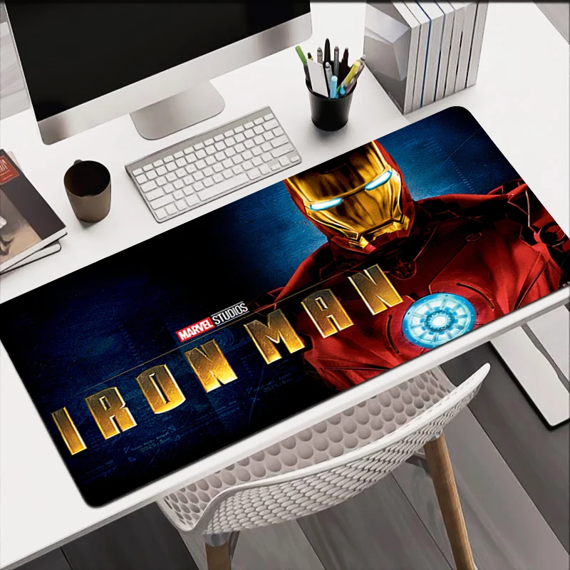 Gamer Desk Mat Iron Man Mousepads HD Pc Gift Mouse Pad Office Desk Pads Large Mousepad Non-slip Mouse Mats For Computer For LOL