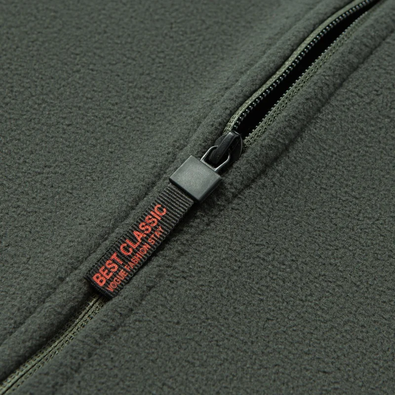 سترة رجالية فاخرة عالية الجودة شتاء جديد مبطنة بالصوف سميكة التطريز الساخن الوقوف طوق بلون سستة الترفيه MensTops #3