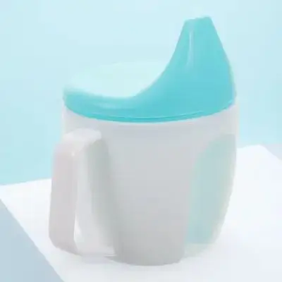 كوب تدريب للأطفال مع مقبض مريح ومقياس قياس كوب امتصاص للرضع والأطفال الصغار زجاجة شرب آمنة للاستخدام في غسالة الأطباق