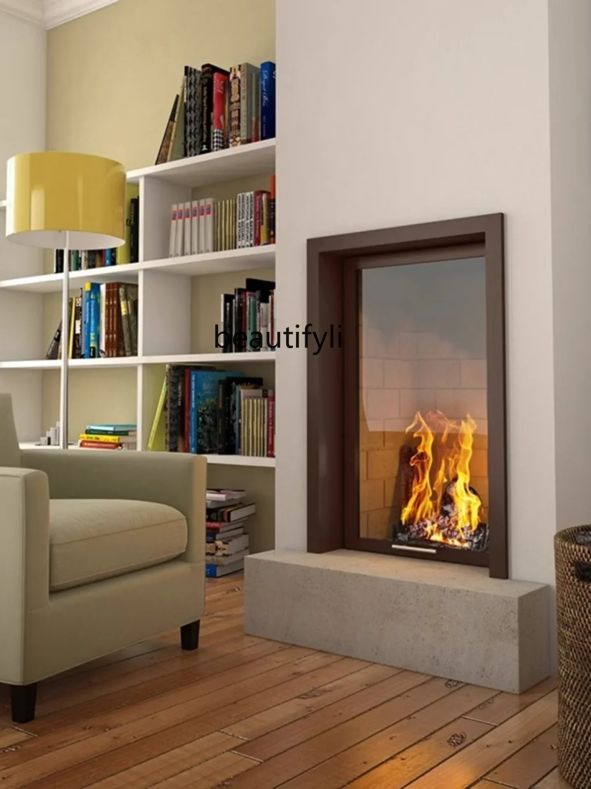 S132 Villa heating, fireplace wood real fire fireplace embedded fireplace B & B