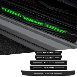 Car Door Threshold Stickers Interior for Hyundai Veloster Santa Emblem Fe Genesis Tiburon Luminous Sill Protective Film Decals