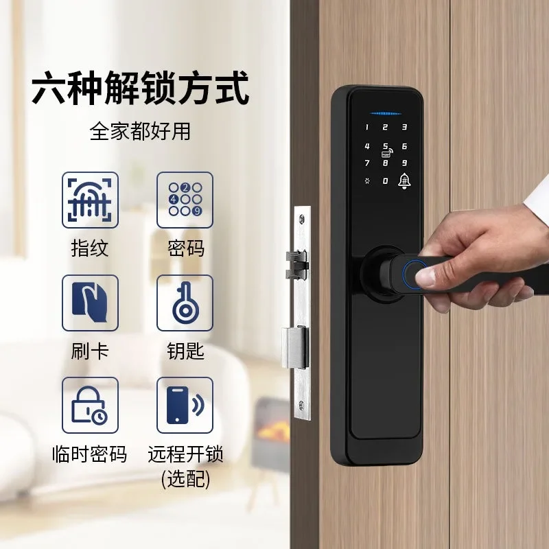 

Excellent Tuya Smart Door Lock Indoor Wooden Door Electronic Password Lock Office Door Remote Fingerprint Applicable Range 35-55