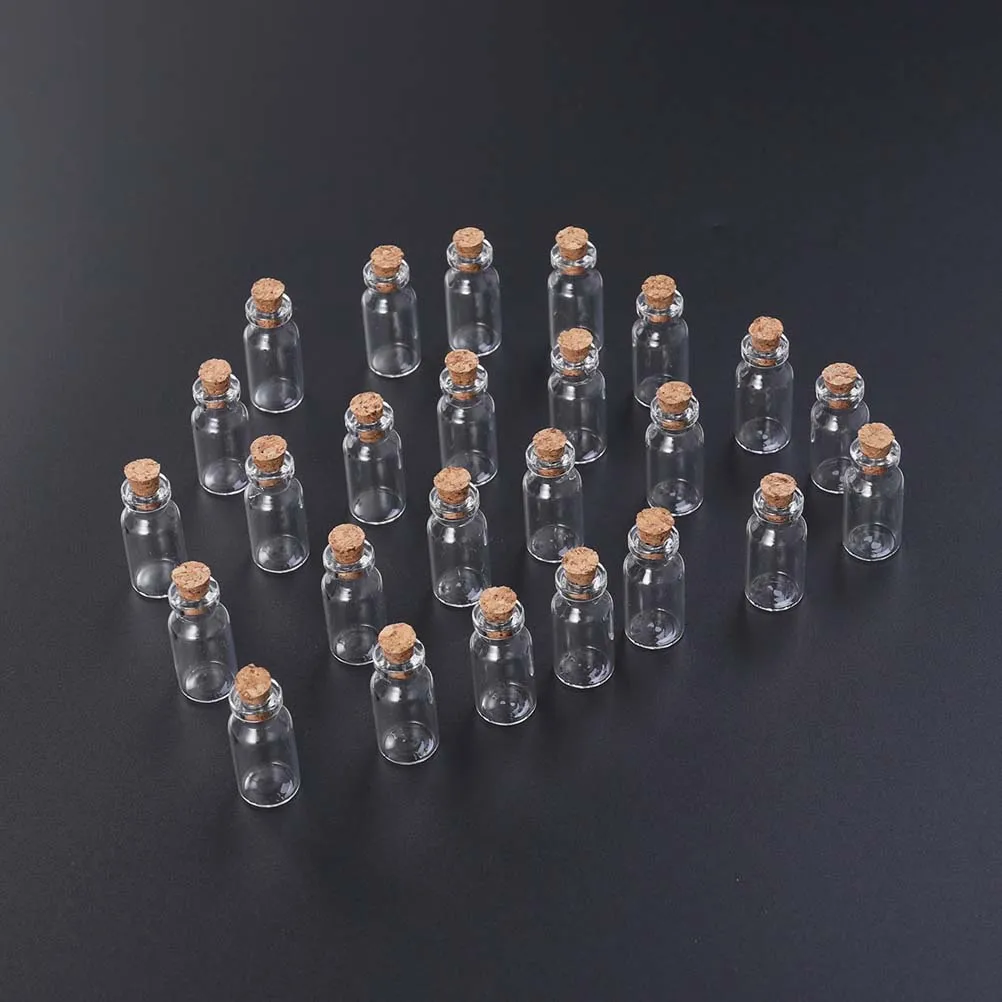 

25 PCS Clear Glass Test Tubes with Caps Multi-function Separation Bottles Candy Travel Lotion Containers Tubes - 16x35x