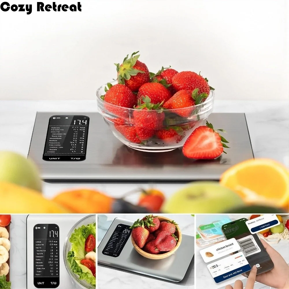 

Stainless Steel Smart Nutrition Food Scale Free App with 19 Nutrients Tracking Nutritional Calculator Nutritional Tracker Scale