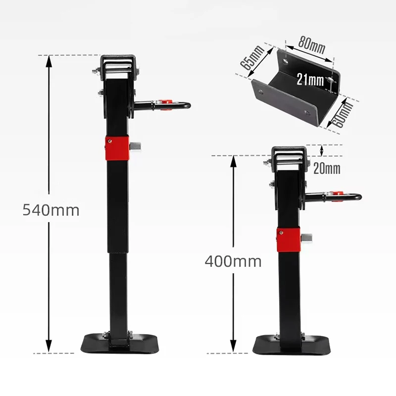 Adjustable 1200lbs Caravan Stabilizer Trailer Support Jack Legs 2x400-540mm Drop Down Black Jacks With Handle New Condition