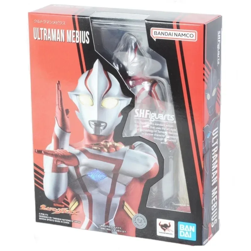 Original Genuine Bandai Anime Ultraman Mebius S.H.Figuarts Joints Movable Model Toys Action Figure Gifts Collectible Ornaments