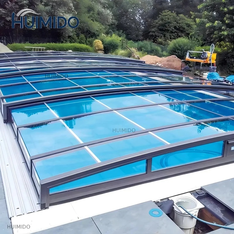 Any Size Custom Luxury Premium Folding Retractable Pool Cover Windproof Rainproof Outdoor For Home Villa Resort And Sunroom