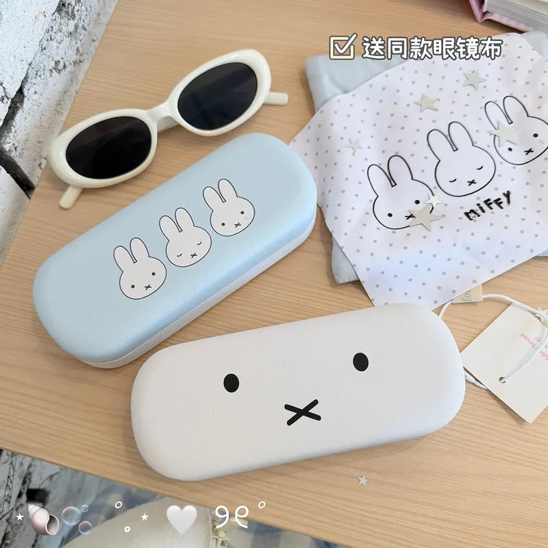 Miffy Rabbit Glasses Case Glasses Cloth Girl High Appearance Value Storage Compact Anti-Pressure Sunglasses Student Portable