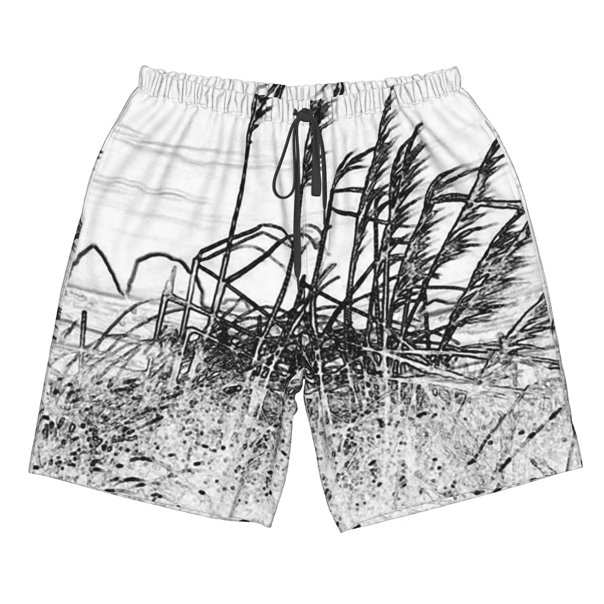 Artistic Reeds And Grasses Painting Trunks Beach Board Shorts Casual Quick Dry Swim Summer Men Pants