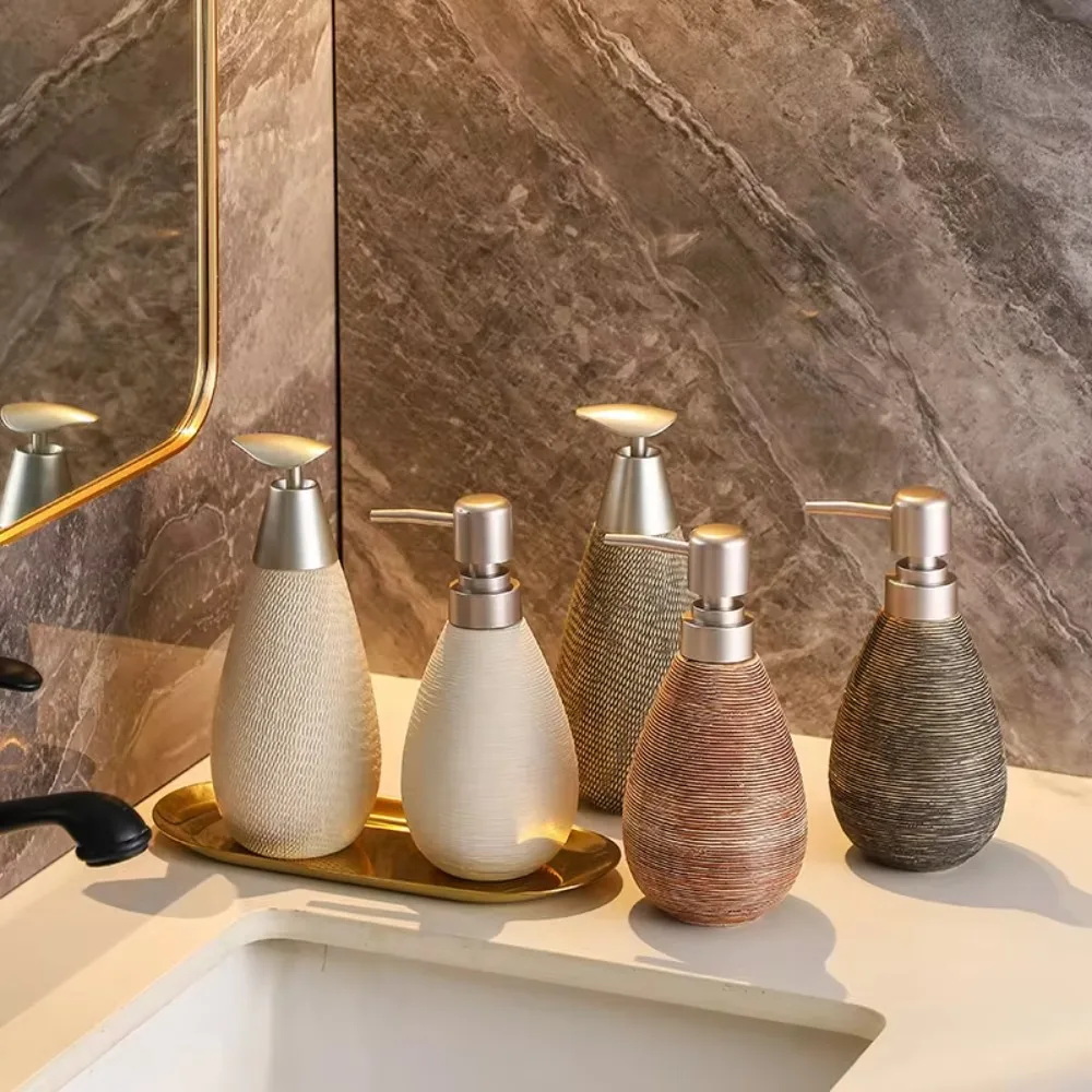 

New Retro Lotion Press Bottle Creative Portable Hand Sanitizer Bottle Refillable Ceramic Shower Gel Bottle