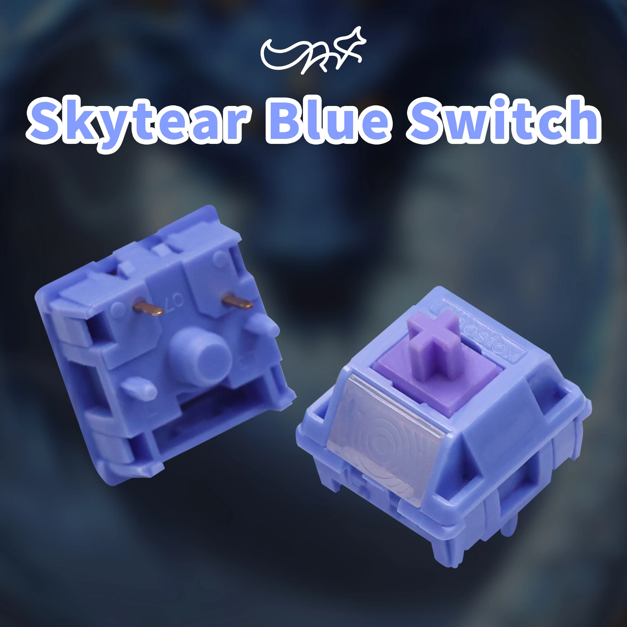 

Переключатели CHOSFOX Skytear Blue, звуковые, супербыстрые, серебряные, 5-контактные, 42gf, линейные, для механических клавиатур MX (45 шт.)