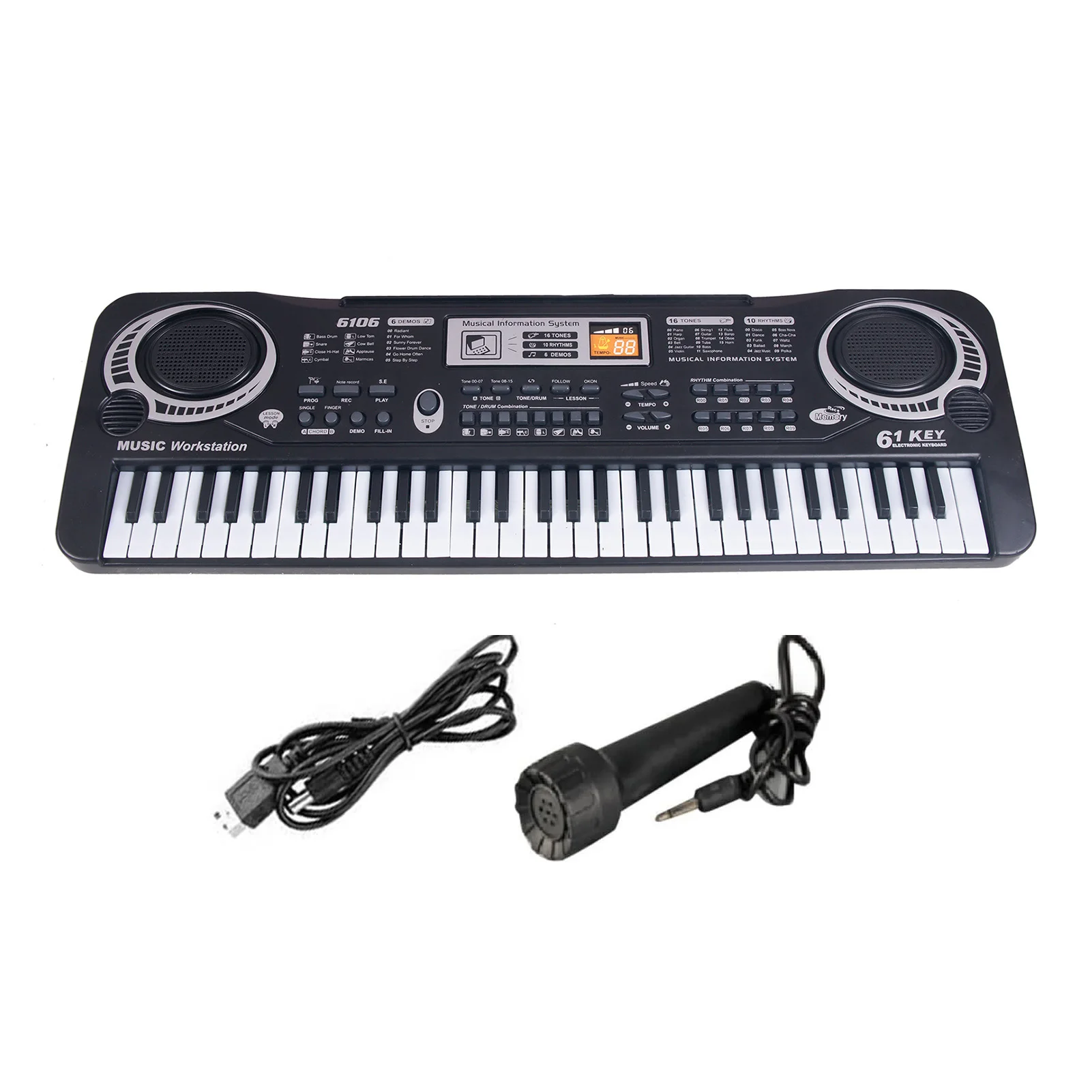 Teclado de Piano Electrónico para niños, órgano portátil de 61 teclas con micrófono, juguete educativo, instrumento Musical, regalo para niños principiantes