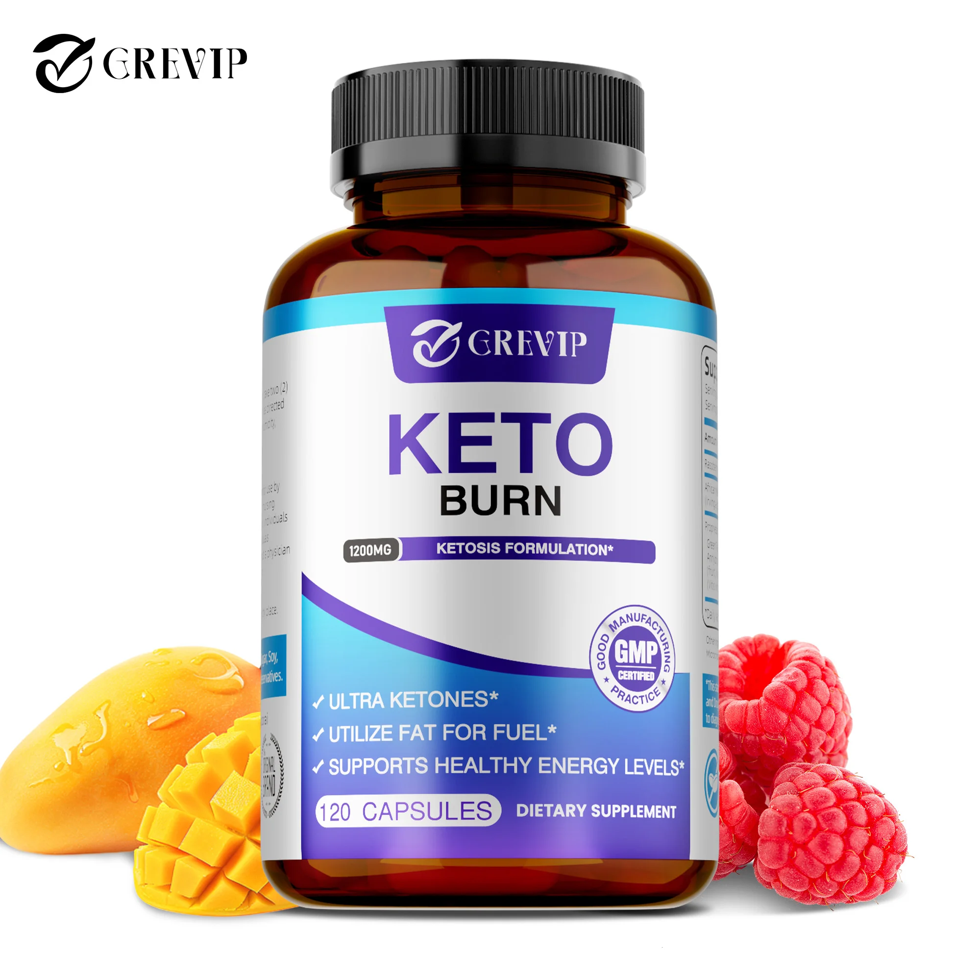KETO Capsules - Detoxifies, Supports Metabolism, Suppresses Appetite, Replenishes Energy, and Maintains Vitality