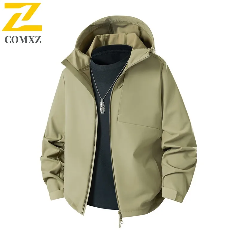 

COMXZ 2025 Couple Jacket Men Mountain Style Outdoor Mountaineering Jacket Unisex Fashion Casual Youth Hooded Coat