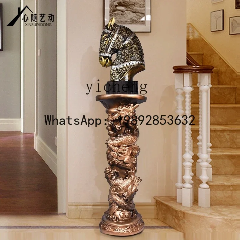 

Large Floor Ornaments Roman Column Hallway Hotel Club Decoration Crafts Chinese Living Room Decoration