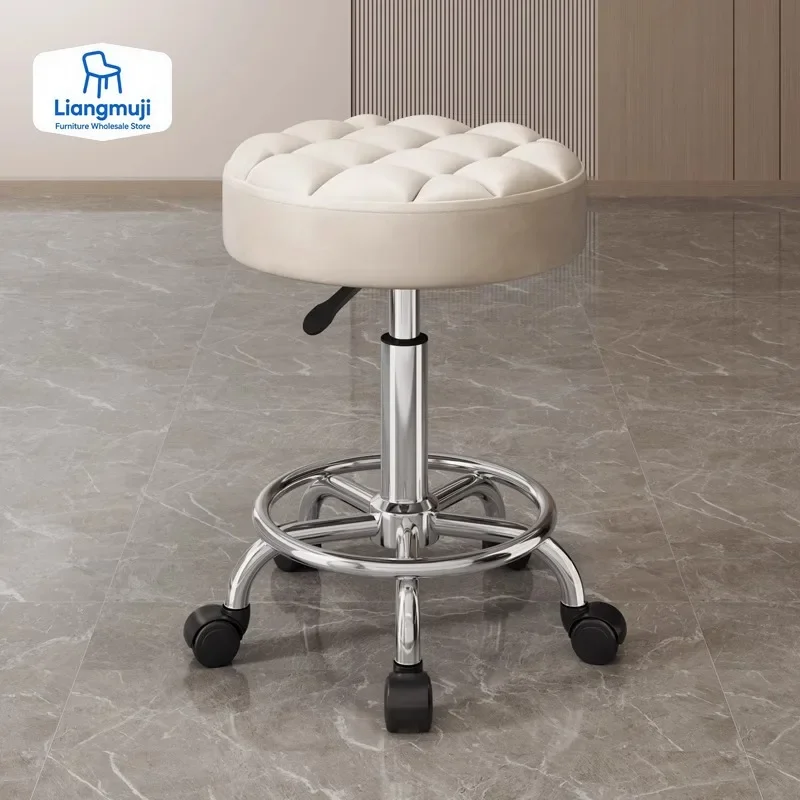 

Beauty Chair Specifically Designed for Beauty Salon Adjustable Rotating Pulley Hair Salon Round Stool Tabouret A Roulette 원형의자