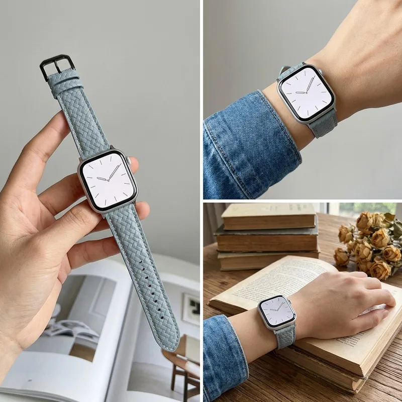 Schlankes Lederarmband für Apple Watch Band 41mm 40mm 38mm 49mm 46mm 42mm 44mm Armband-Schlaufe für Apple Watch 8 45mm 10 46mm 9/7/SE
