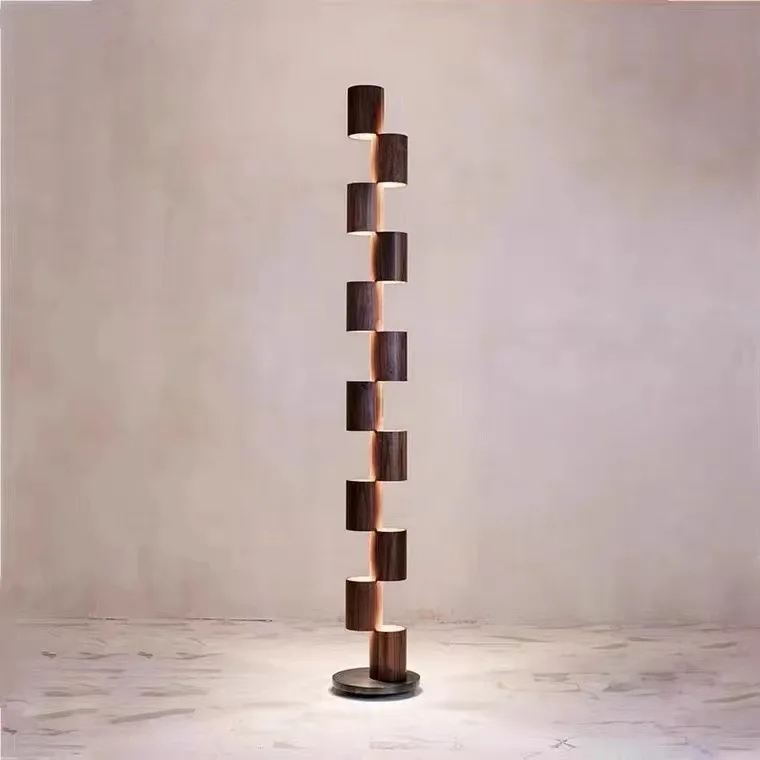 

Nordic designer, walnut wabi-**** floor lamp, living room, study, Japanese-style homestay, villa decorative floor lamp