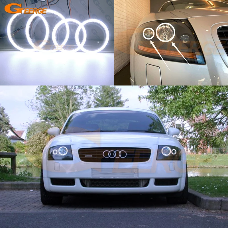 

For Audi TT MK1 8N 1999 2000 2001 2002 2003 2004 2005 2006 Excellent Ultra Bright COB Led Angel Eyes Kit Halo Rings Day Light