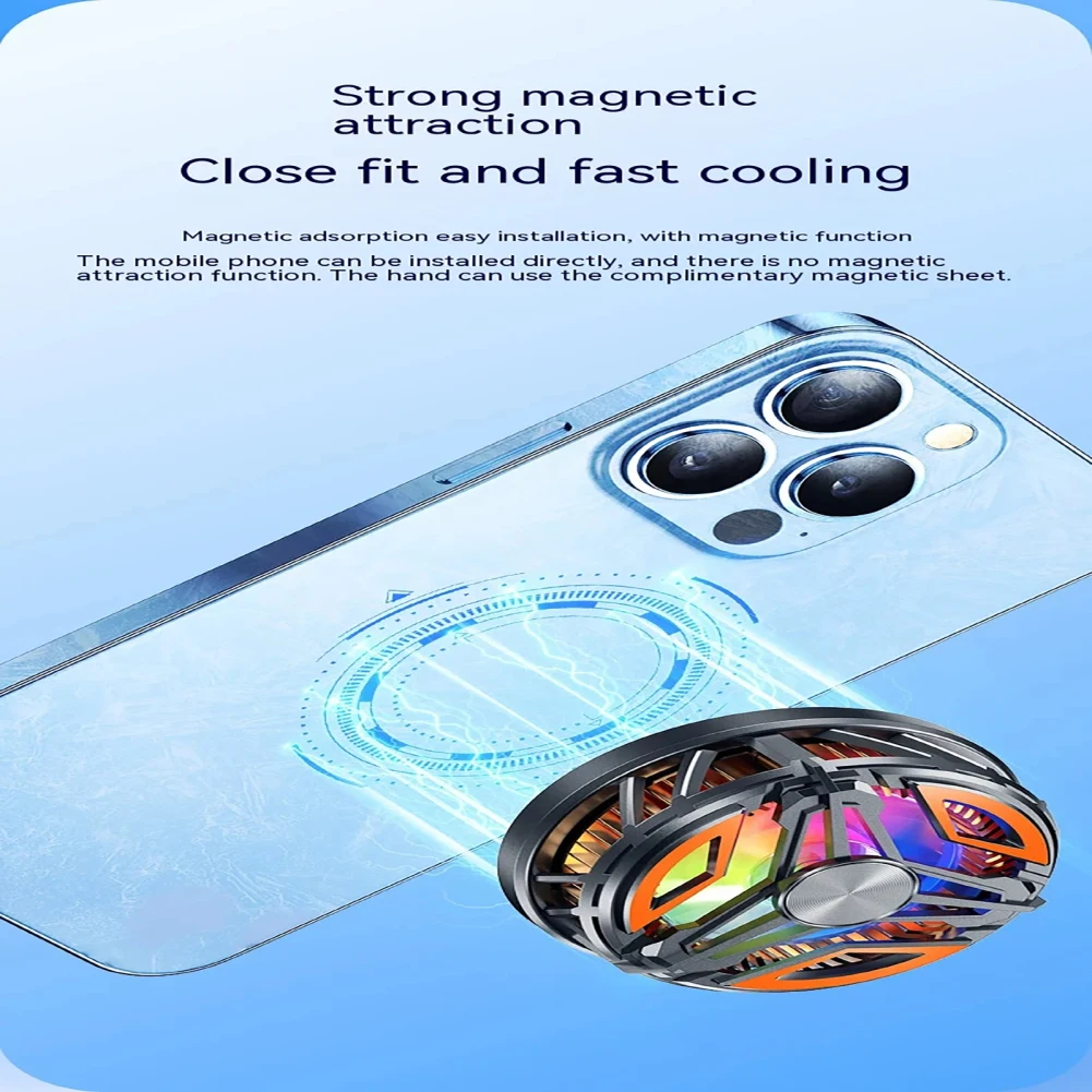 GT31 Magnetic Phone Cooler Portable Phone Semiconductor Radiator Fast Cooling Phone Cooler Mobile Gaming Video Phone Fan