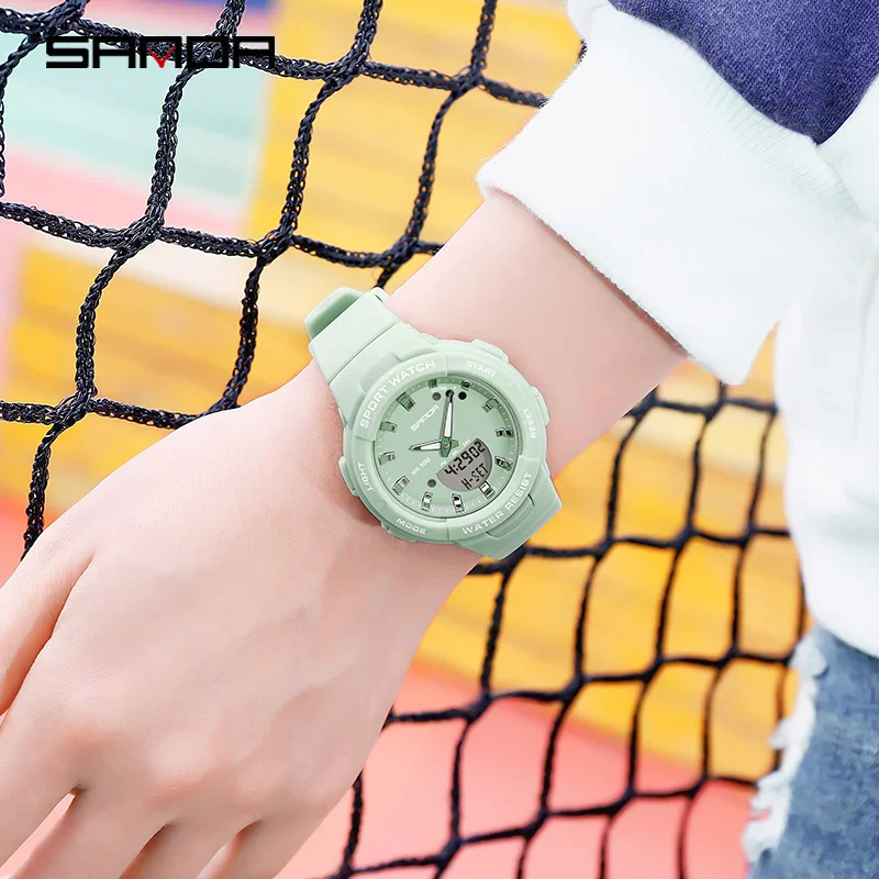 SANDA 6005 Electronic Watches Fashion Trends Outdoor Leisure Various Colors Silicone Strap Student Wrist Watch for Boy and Girl
