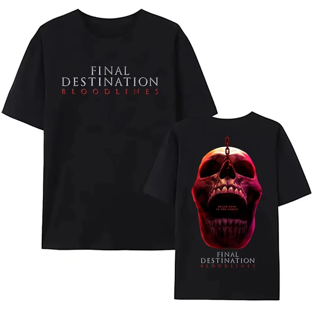 

Punk style skull print men's short sleeves rebellion and personality fashion collision summer pure cotton tide
