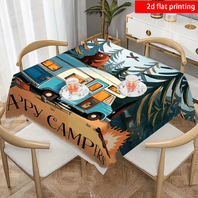 2D flat printing, 1 piece, a tablecloth with the theme of 