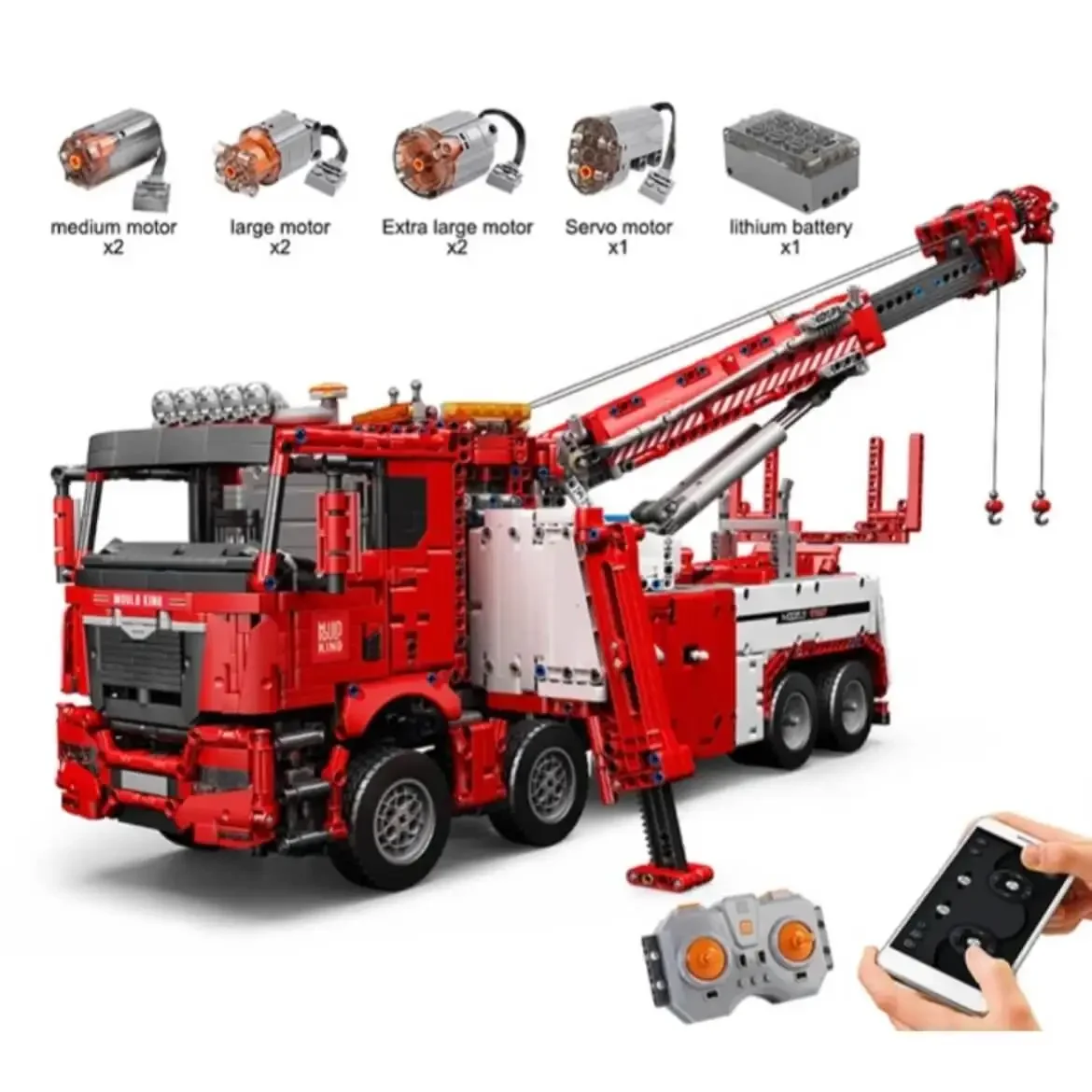 

MOULD KING 17027 Technical Truck Toys APP&RC Motorized Fire Rescue Vehicle Car Model Building Blocks Bricks Kids Christmas Gifts