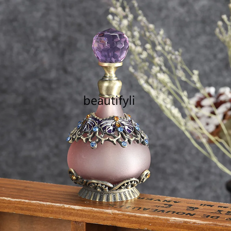 

25ML retro purple gourd bottle, glass bottle, embroidered color bottle, cosmetic sub-packaging bottle