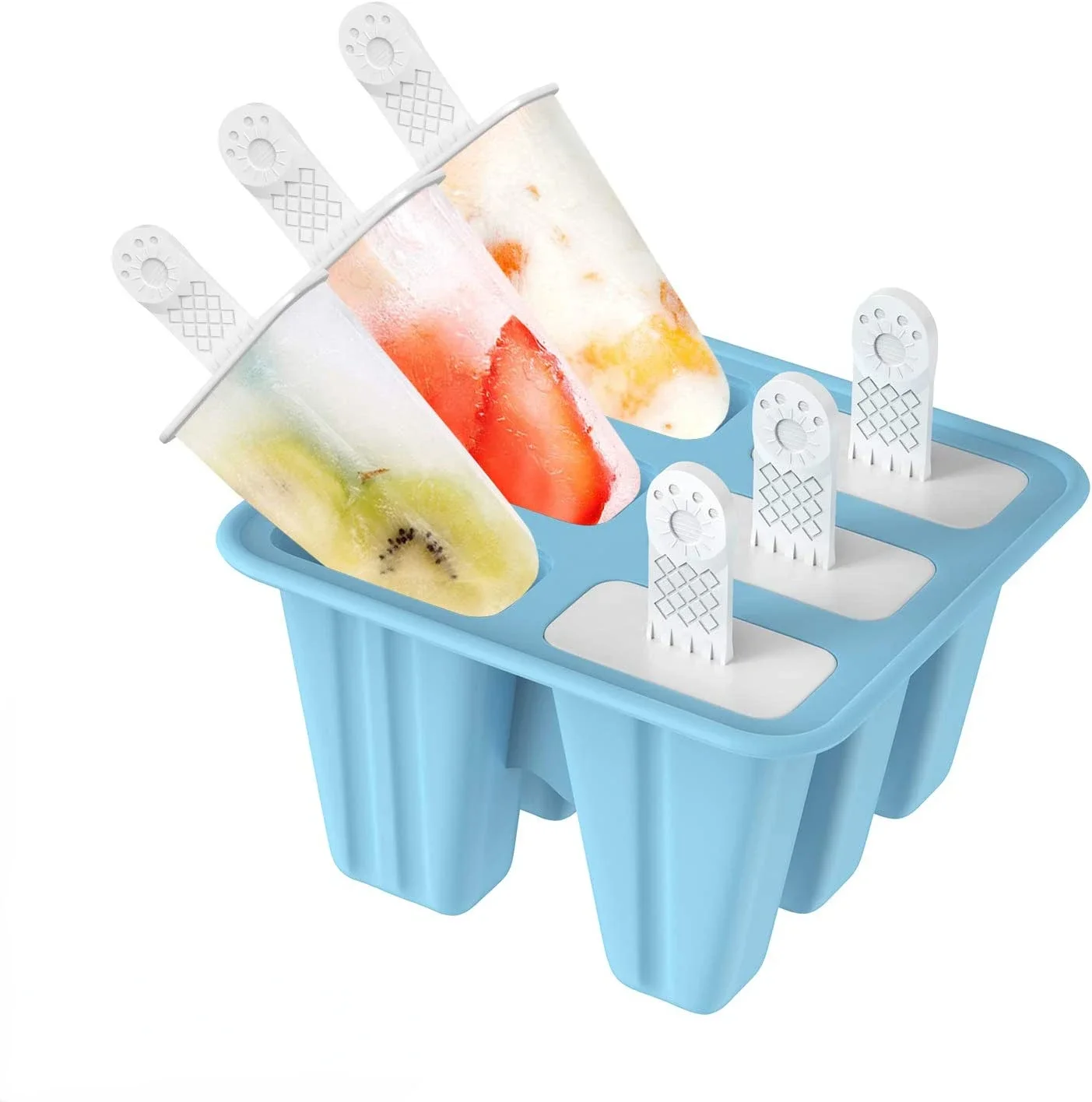 

Popsicle Molds 6 Pieces Silicone Ice Molds BPA Free Popsicle Mold Reusable Easy Release Ice Make Cake mold Ice cube molds Mold