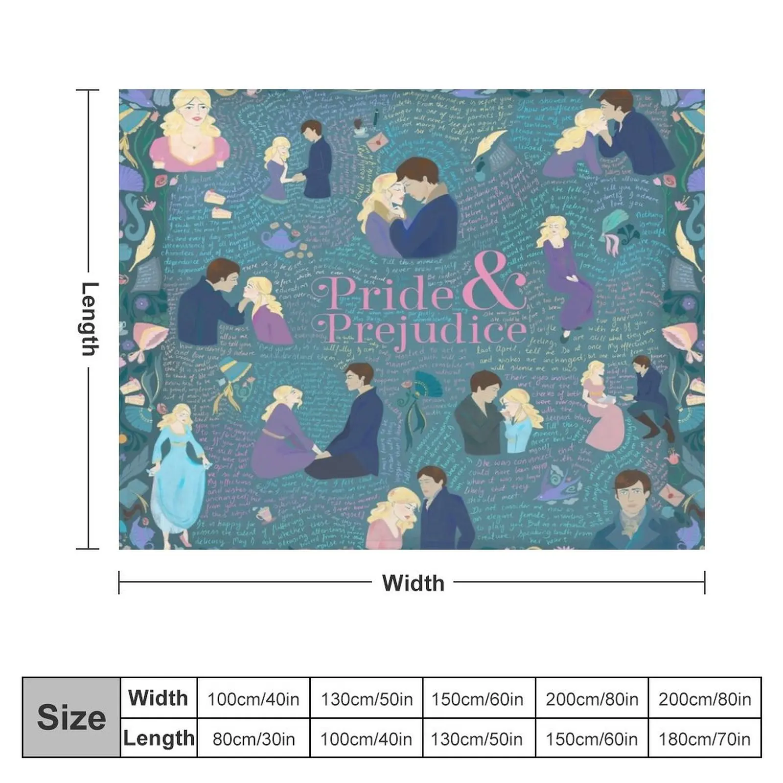 Pride and Prejudice Throw Blanket sofa bed Plush Blankets