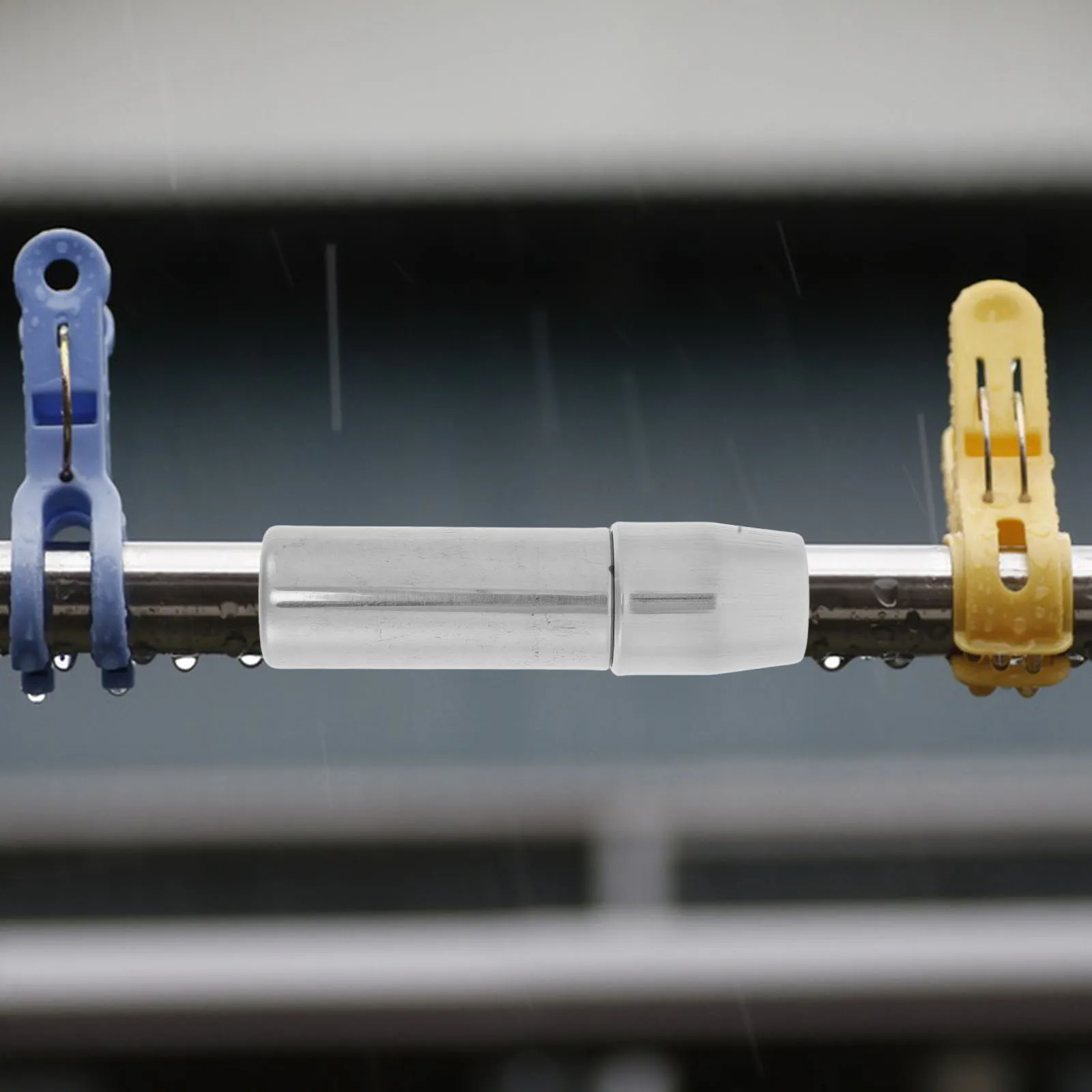 

Stainless Steel Rod Connector 22cm 25cm Telescopic Outer Lock Drying Rod Adapter Pipe Joint Pipe Connector Corner Curtain Rods